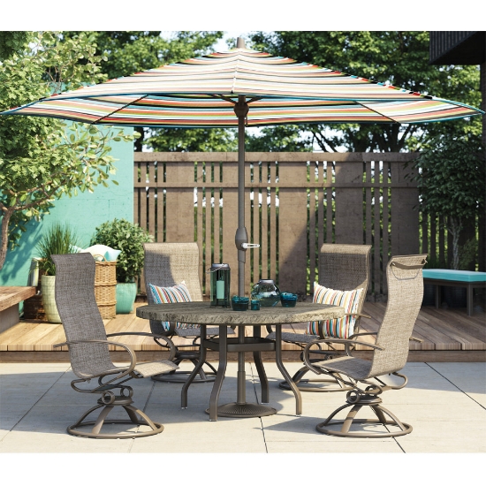 Homecrest Harbor Sling Patio Dining Set with Sandstone Table - HC-HARBOR-SET1