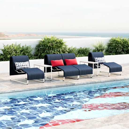 Homecrest Infiniti Air Armless Chaise and Side Table Set - HC-INFINITI-SET2