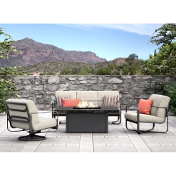 Homecrest Jaxon Patio Set with Sandstone Fire Table - HC-JAXON-SET1