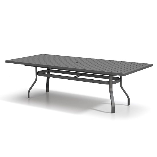 Homecrest Latitude 93" x 42" Rectangular Dining Table with Umbrella Hole - 27"H - 374293XDLT