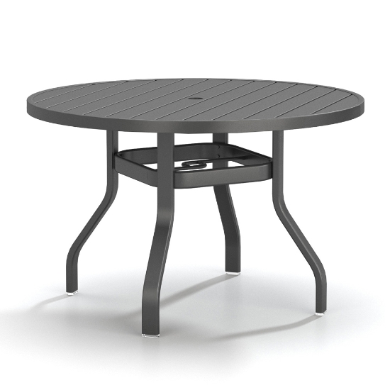 Homecrest Latitude 42" Round Dining Table with Umbrella Hole - 27"H - 3742RDLT