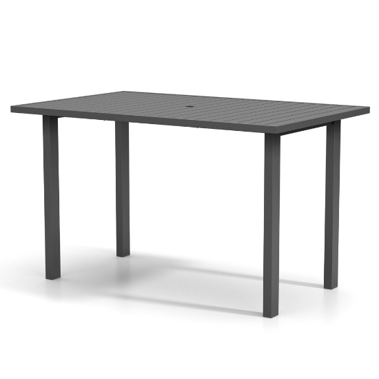Homecrest Latitude 67" x 42" Rectangular Bar Table Post Base with Umbrella Hole - 40"H - 624267BRLT