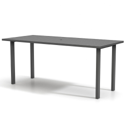 Homecrest Latitude 93" x 42" Rectangular Bar Table Post Base with Umbrella Hole - 40"H - 624293BRLT