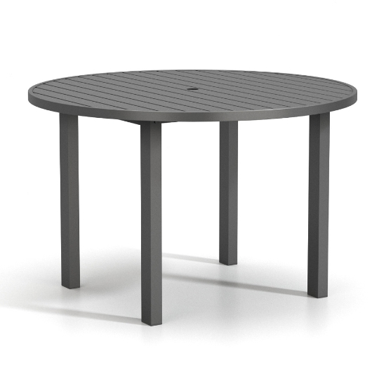 Homecrest Latitude 54" Round Balcony Table Post Base with Umbrella Hole - 34"H - 6254RBLT