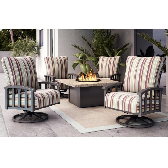 Homecrest Liberty Swivel Rocker Fire Table Patio Set - HC-LIBERTY-SET4