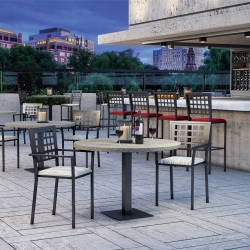 Homecrest Manhattan Cafe Round Dining Set for 2 - HC-MANHATTAN-SET1