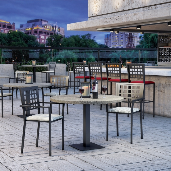 Homecrest Manhattan Cafe Round Dining Set for 2 - HC-MANHATTAN-SET1
