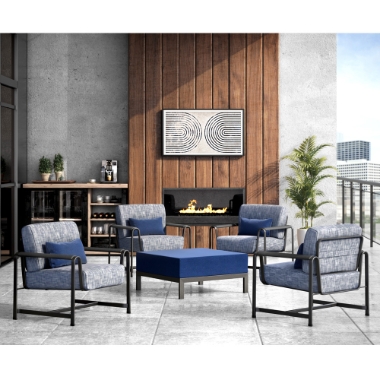 Homecrest Mila Cushion Chat Chair Set for 4 - HC-MILA-SET1