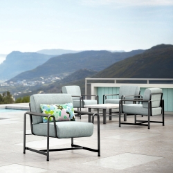 Homecrest Mila Cushion Outdoor Chat Chair Set for 4 - HC-MILA-SET2