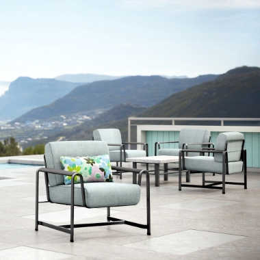 Homecrest Mila Cushion Outdoor Chat Chair Set for 4 - HC-MILA-SET2