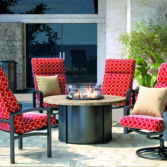 round outdoor fire table