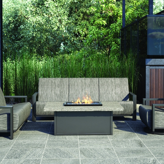 american made aluminum stone top fire table