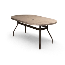 Homecrest Slate 42 inch by 72 inch Oval Balcony Table - 374272BSL
