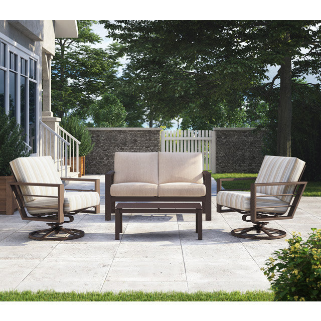 Swivel Rocker Lounge Chair Patio Set, Outdoor Conversation Sets With Swivel Chairs