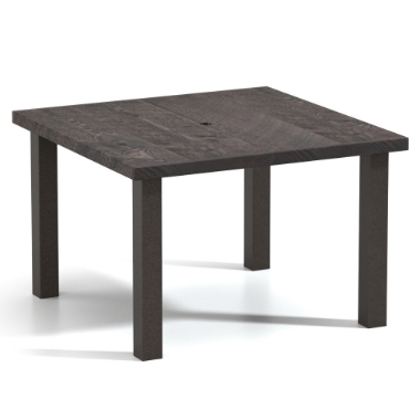 Homecrest Timber 42" Square Dining Post Base Table with Umbrella Hole - 2542SDTM