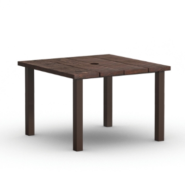 Homecrest Timber 48" Square Balcony Post Base Table with Umbrella Hole - 2548SBTM