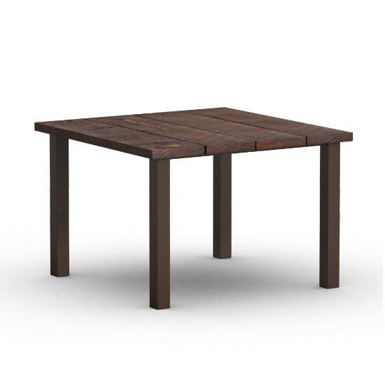 Homecrest Timber 48" Square Balcony Post Base Table - No Umbrella Hole - 2548SBTMNU