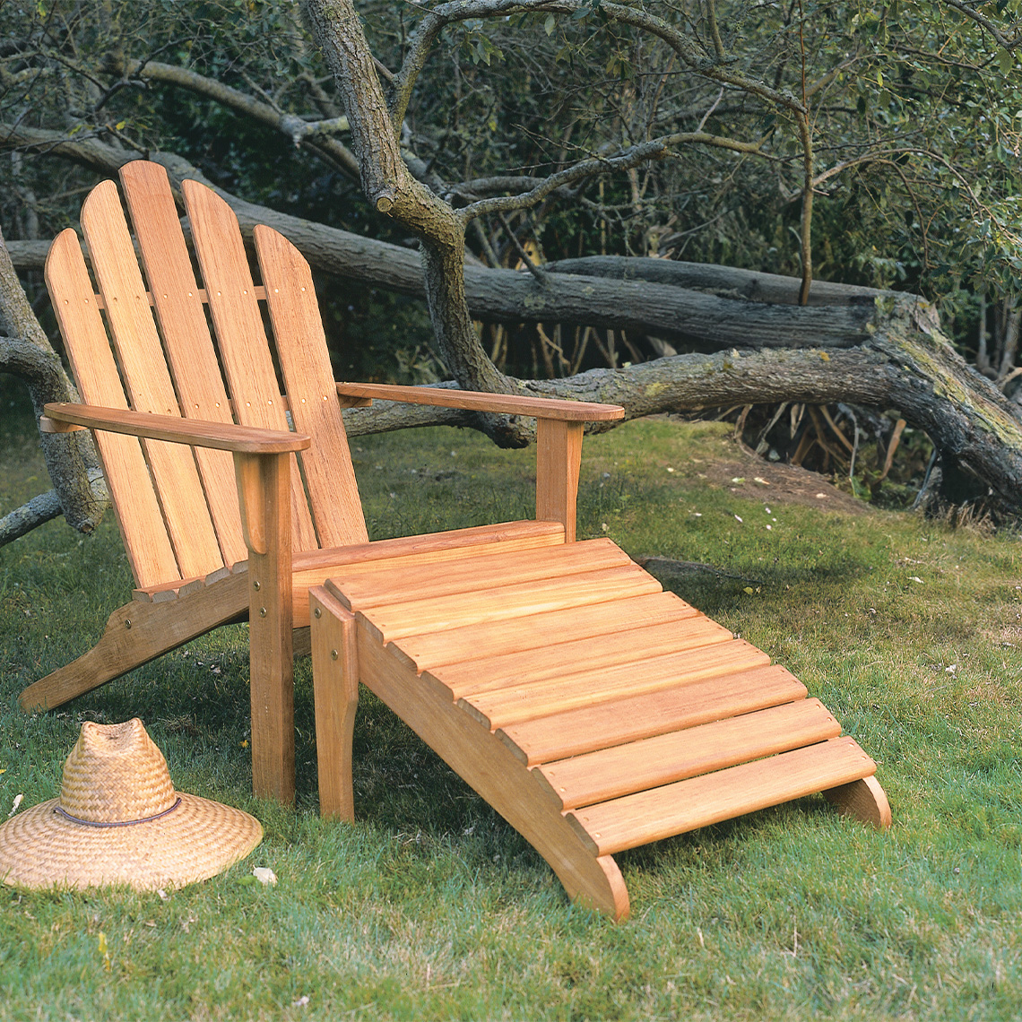 Kingsley Bate Teak Adirondack Chair and Ottoman - Thumbnail 3