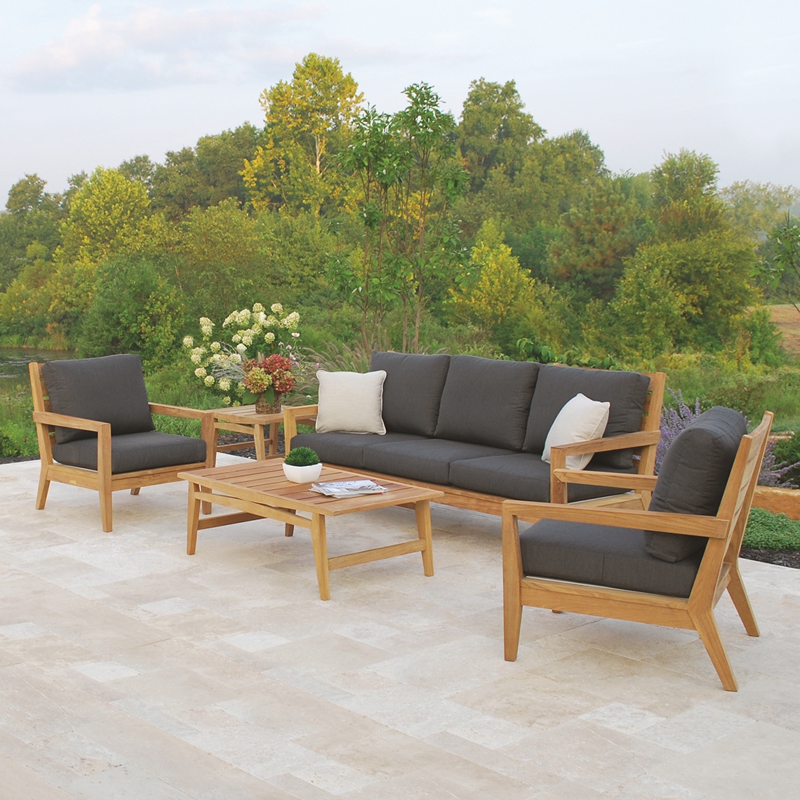 Kingsley Bate Algave Teak Sofa and Lounge Chair Set - KB-ALGAVE-SET2