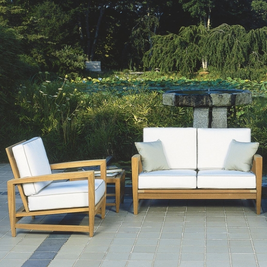 Almalfi Settee and Lounge Chair Deep Seating Teak Set