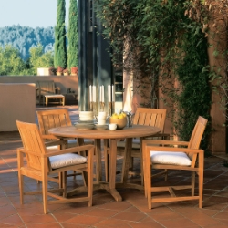 Kingsley Bate Amalfi Teak Outdoor Dining Set with Seat Cushions - KB-AMALFI-SET2