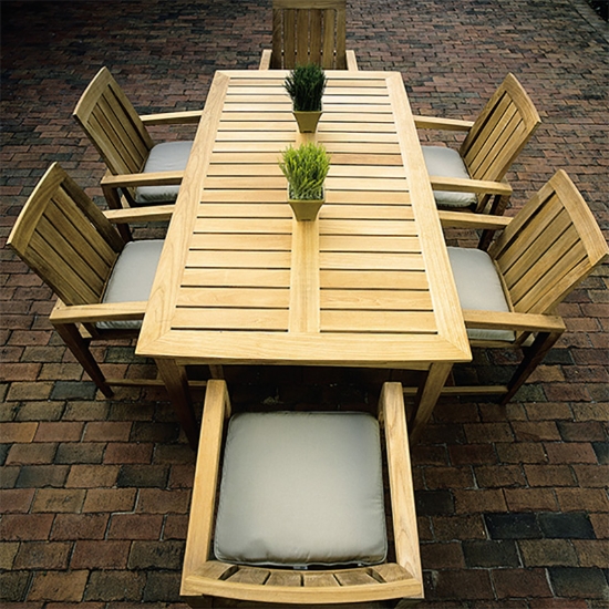 Almalfi Outdoor Teak Dining Set for 6 top