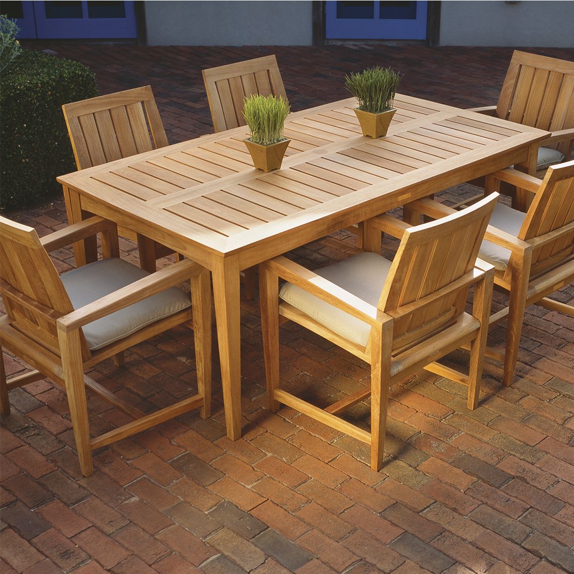 Kingsley Bate Almalfi Outdoor Teak Dining Set for 6 - KB-AMALFI-SET9