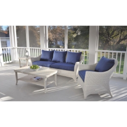 Kingsley Bate Cape Cod White Wicker Patio Set - KB-CAPECOD-SET1