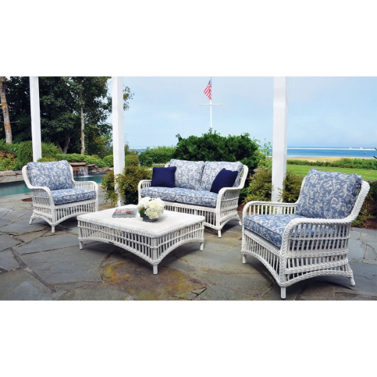 Chatham White Wicker Patio Set