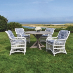 Kingsley Bate Chatham Wicker and Teak Dining Set for 4 - KB-CHATHAM-SET2