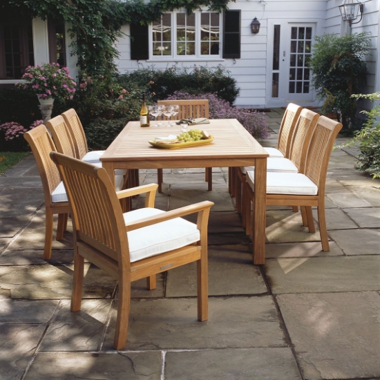 Chelsea Traditional Teak Dining Set with Cushions for 8