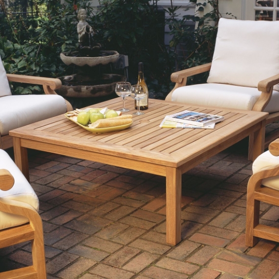 Classic 43.5" Square Coffee Table with Umbrella Hole