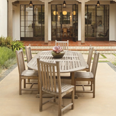 Kingsley Bate Classic Teak Oval Dining Set for 6 - KB-CLASSIC-SET4