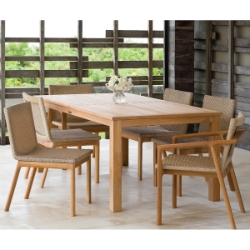 Kingsley Bate Hana Teak and Wicker Patio Dining Set - KB-HANA-SET1