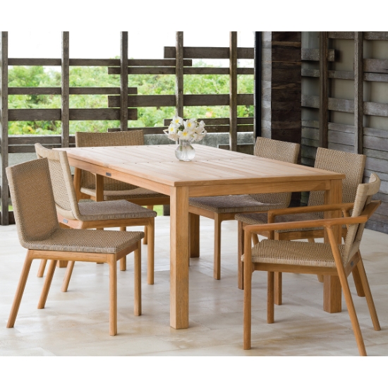 Kingsley Bate Hana Teak and Wicker Patio Dining Set - KB-HANA-SET1