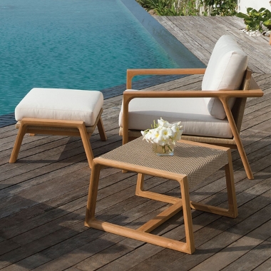 Kingsley Bate Hana Deep Seating Lounge and Ottoman Patio Set - KB-HANA-SET2