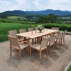 Kingsley Bate Hudson Teak Dining with Extension Table for 10 - KB-HUDSON-SET1