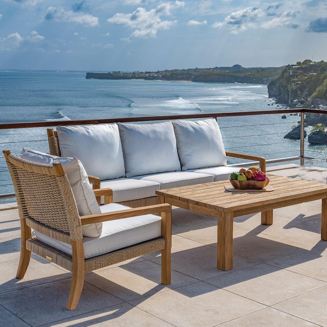 Kingsley Bate Hudson Teak Deep Seating Outdoor Furniture Set - KB-HUDSON-SET3