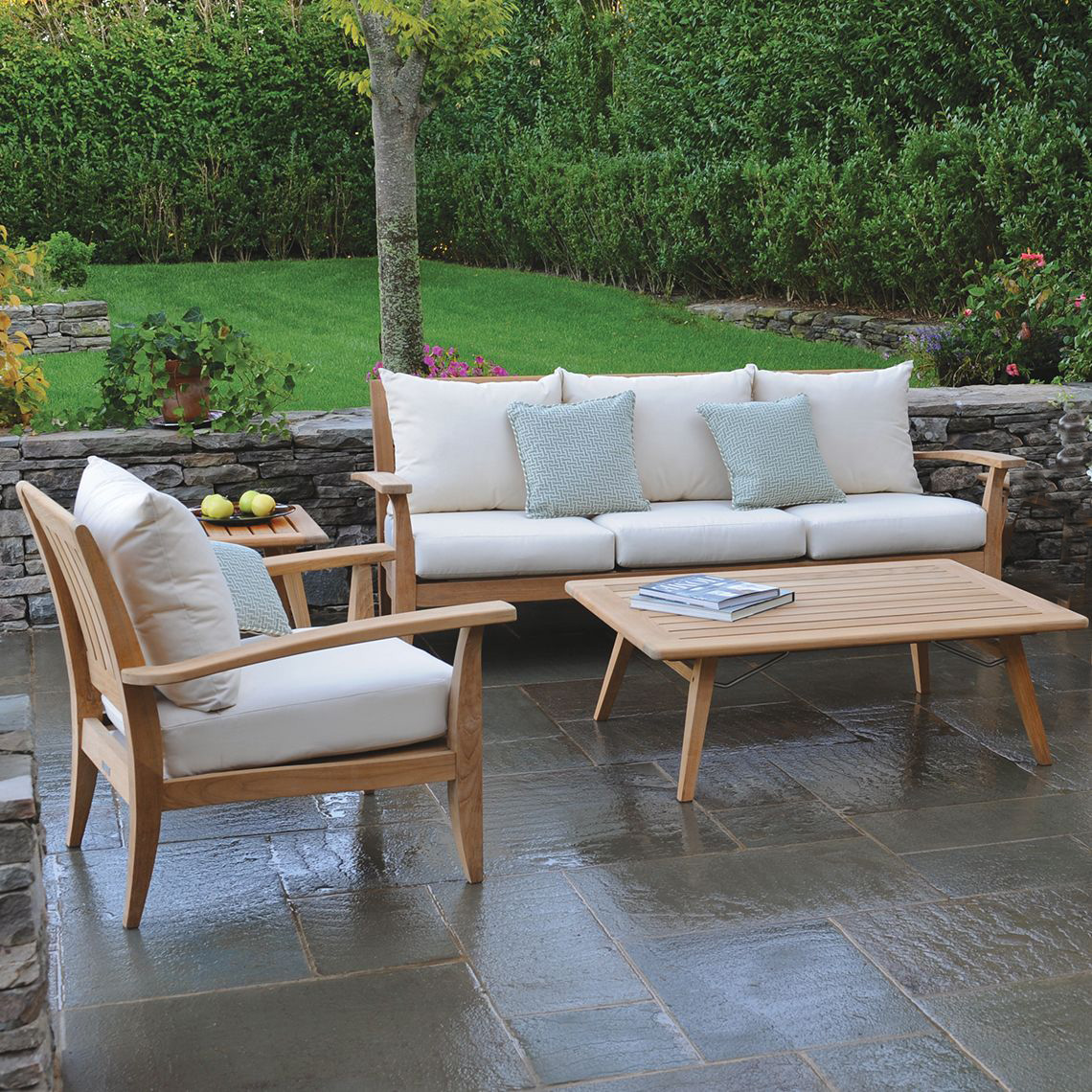 Kingsley Bate Ipanema Teak Sofa and Lounge Chair Patio Set - KB-IPANEMA-SET3