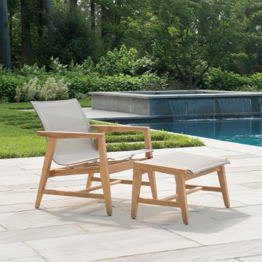 Kingsley Bate Marin Teak Club Chair and Ottoman Set - KB-MARIN-SET3