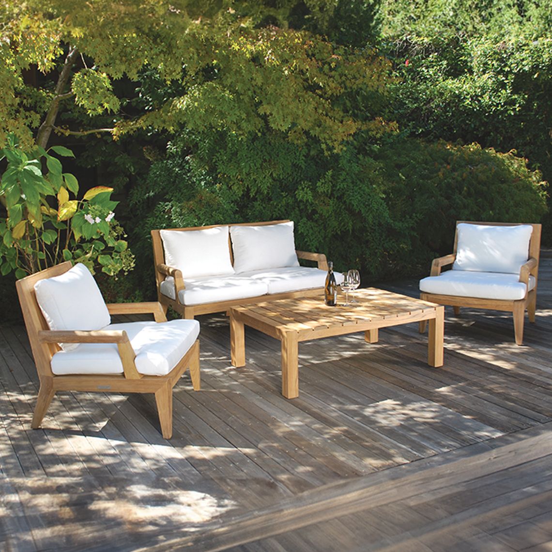 Mendocino Teak Settee and Lounge Chair Set