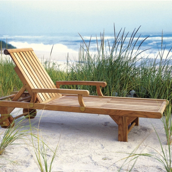 Nantucket Adjustable Chaise Lounge with Wheels lifestyle