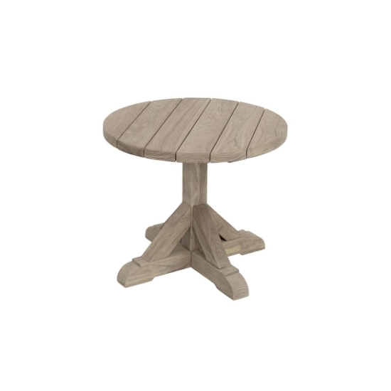 Kingsley Bate Provence 24" Round Side Table in Vintage Teak - PV24