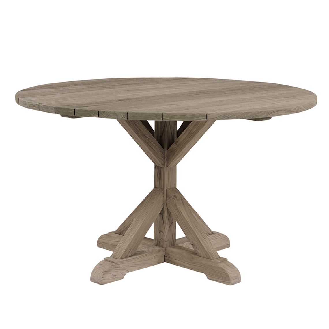 Kingsley Bate Provence 59" Round Dining Table in Vintage Teak - PV59