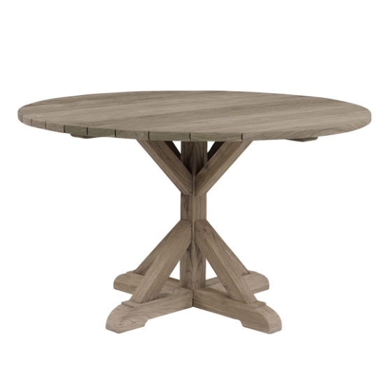 Kingsley Bate Provence 59" Round Dining Table in Vintage Teak - PV59