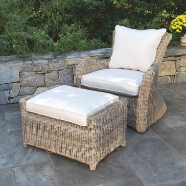 Kingsley Bate Sag Harbor Wicker Lounge Chair and Ottoman Set - KB-SAGHARBOR-SET2