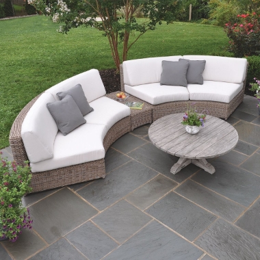 Kingsley Bate Sag Harbor Curved Wicker Sectional Set - KB-SAGHARBOR-SET9