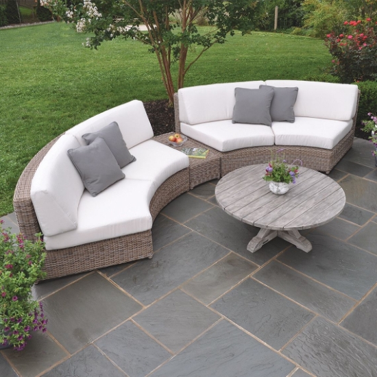 Sag Harbor Curved Wicker Sectional Set