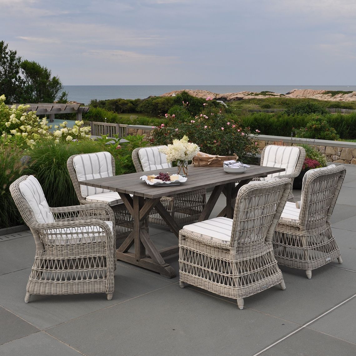 Kingsley Bate Southampton Wicker Patio Dining Set - KB-SOUTHAMPTON-SET2