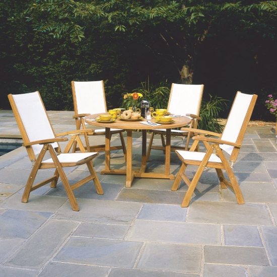 St. Tropez Teak Dining Set with Adjustable Chairs